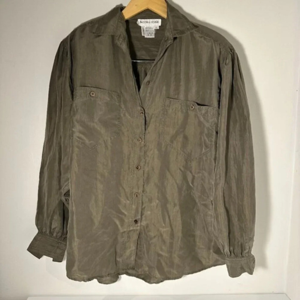 Vintage 100% Silk Blouse by bloor & yonge